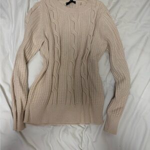 Women's Cable Knit Sweater - Cream